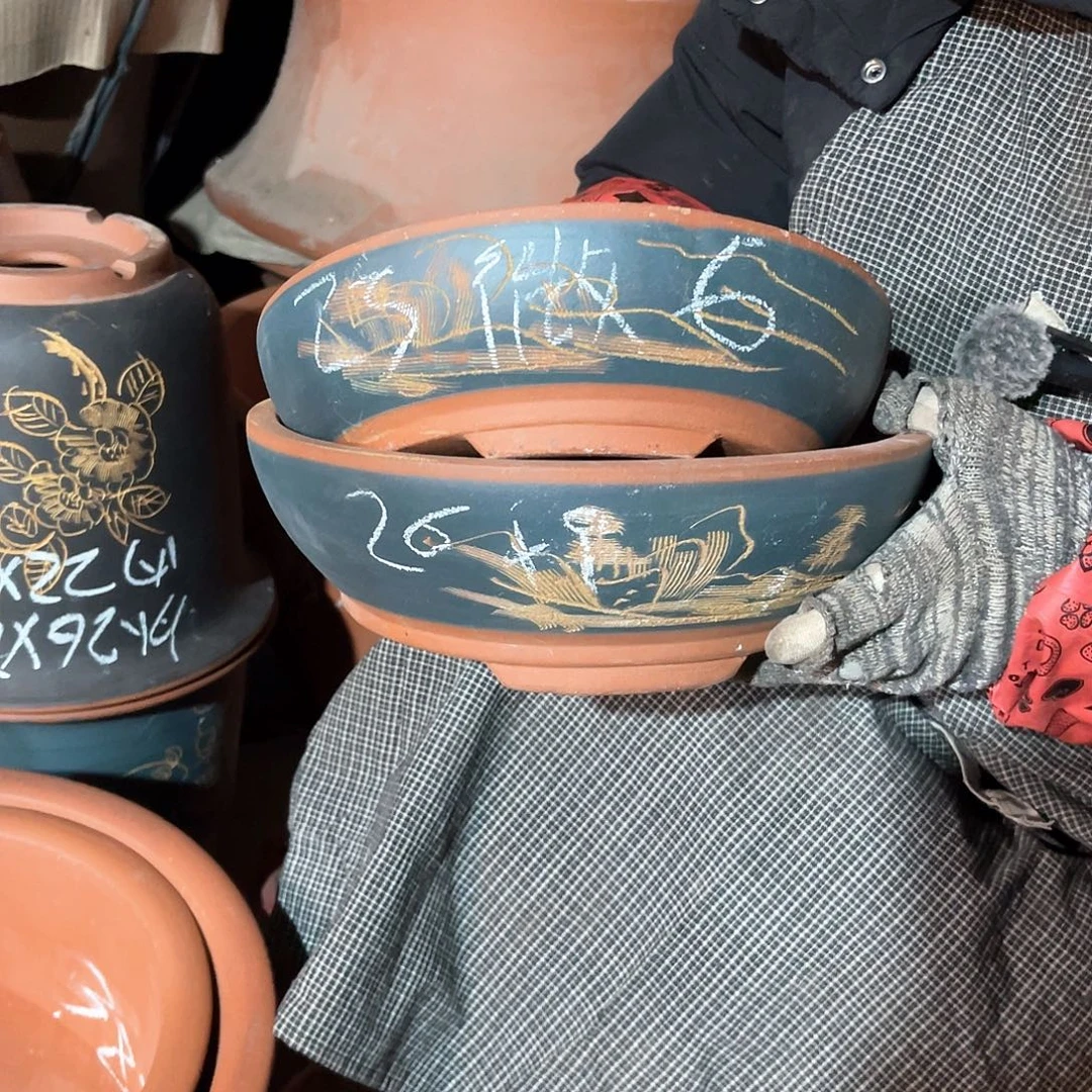 紫砂花盆碗盆两个微