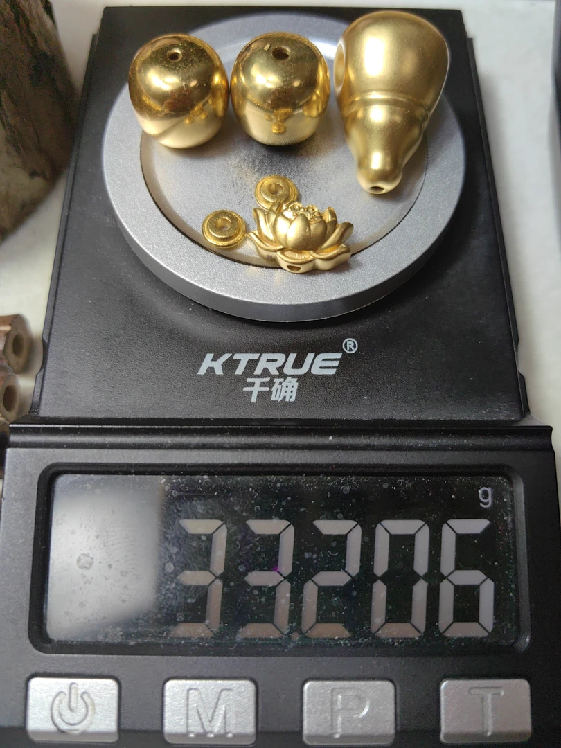 足金999老型光珠三通背云黄金手串配饰