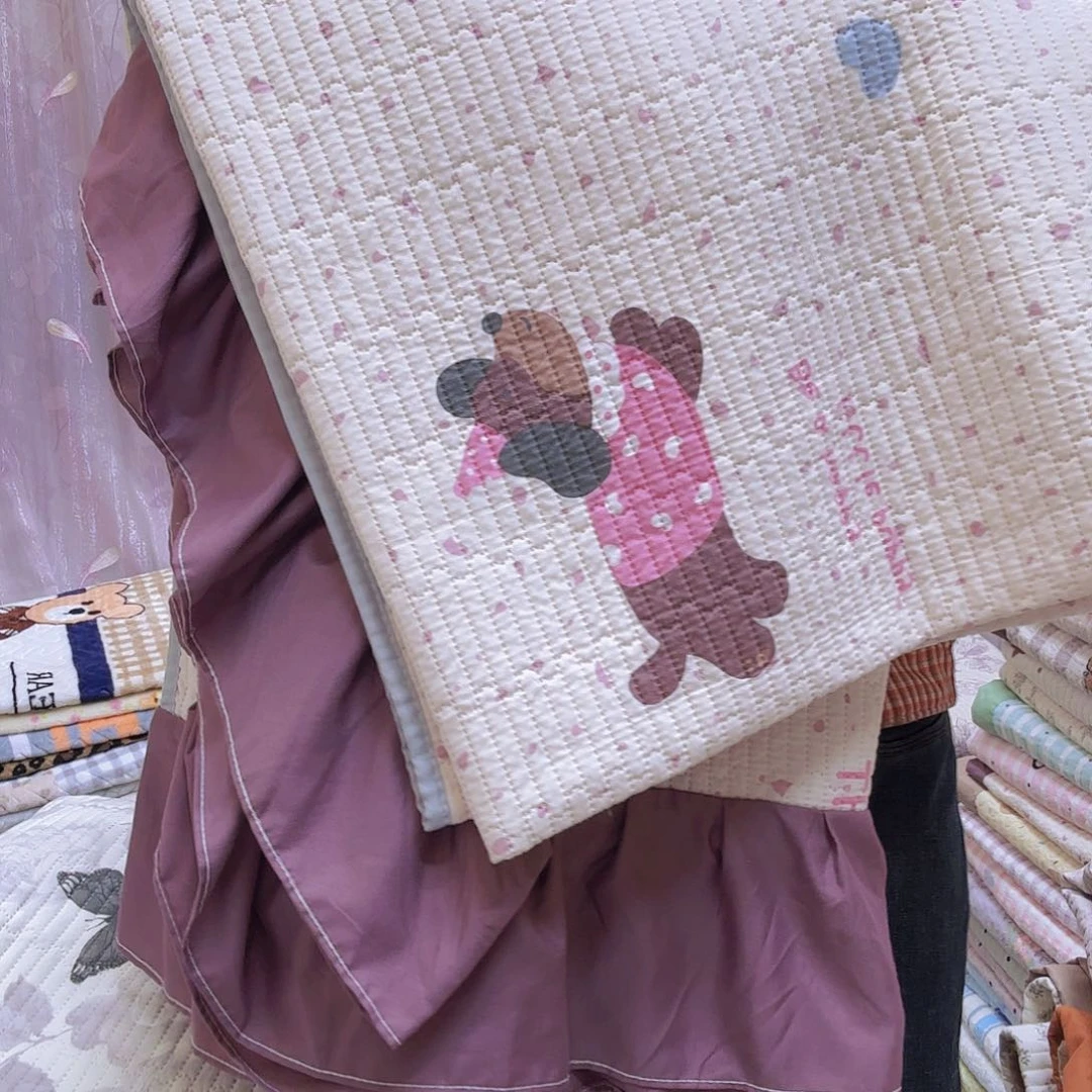 水洗布孤品大窟窿床盖花边腊肠狗