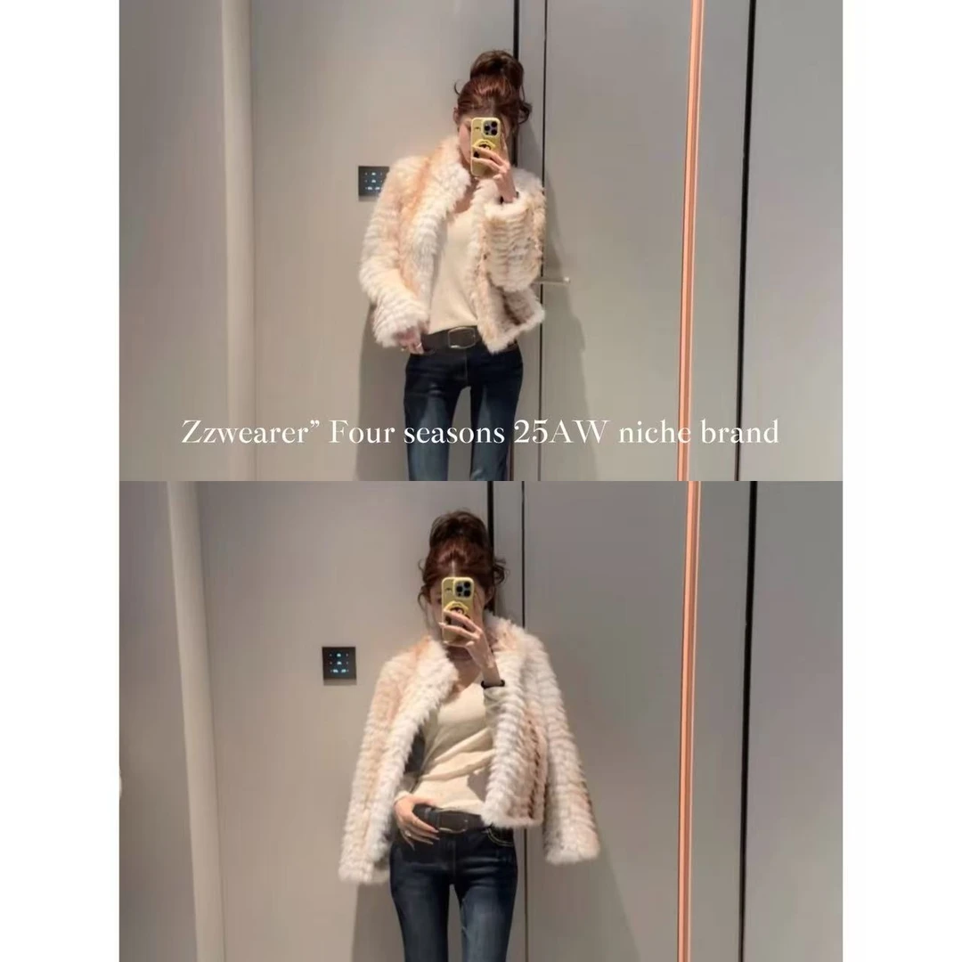 Zzwearer”25/AW“原生美学”编织十字仿狐狸毛环保高级设计毛毛外套