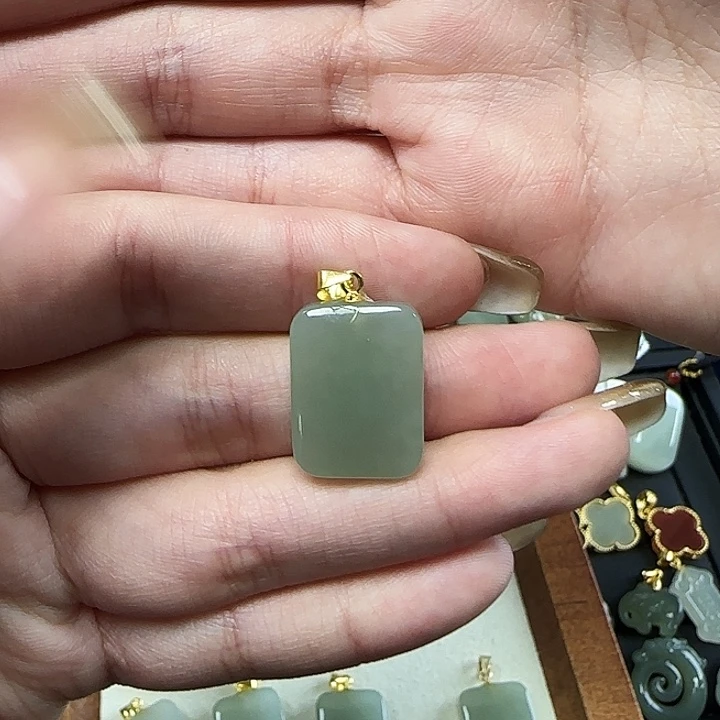 和田玉颈饰银S925镶嵌