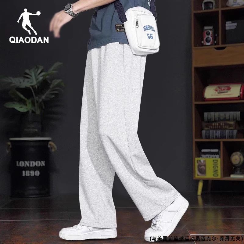 乔丹运动裤男裤2025秋季新款直筒裤子宽松休闲青少年长裤灰色卫裤