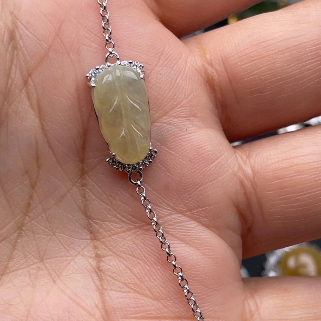 翡翠银S925镶嵌吊坠(不含链)