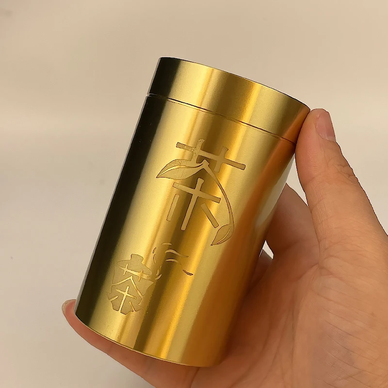 黄铜家用旅行便携车载密封防潮中式茶叶盒