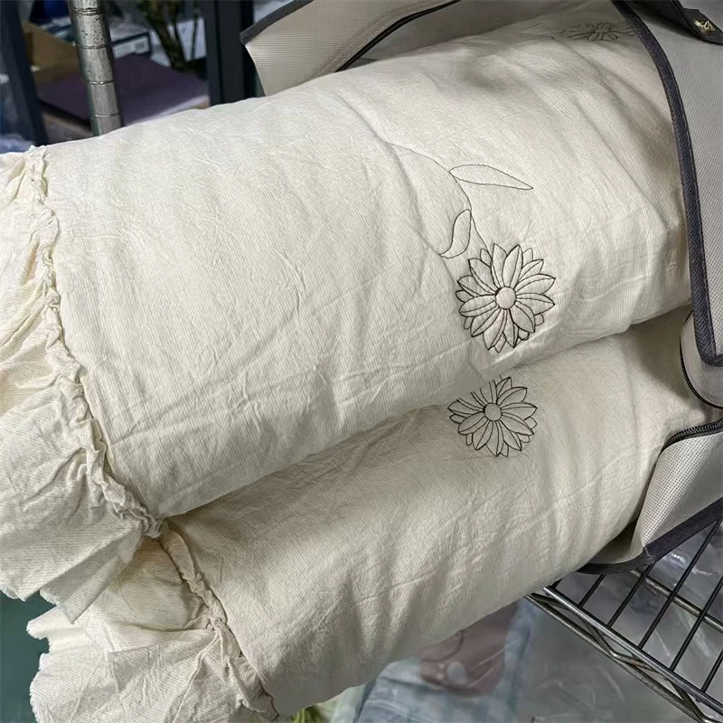 棉麻刺绣 夏凉被 200*230可机洗透气糯叽叽 干爽