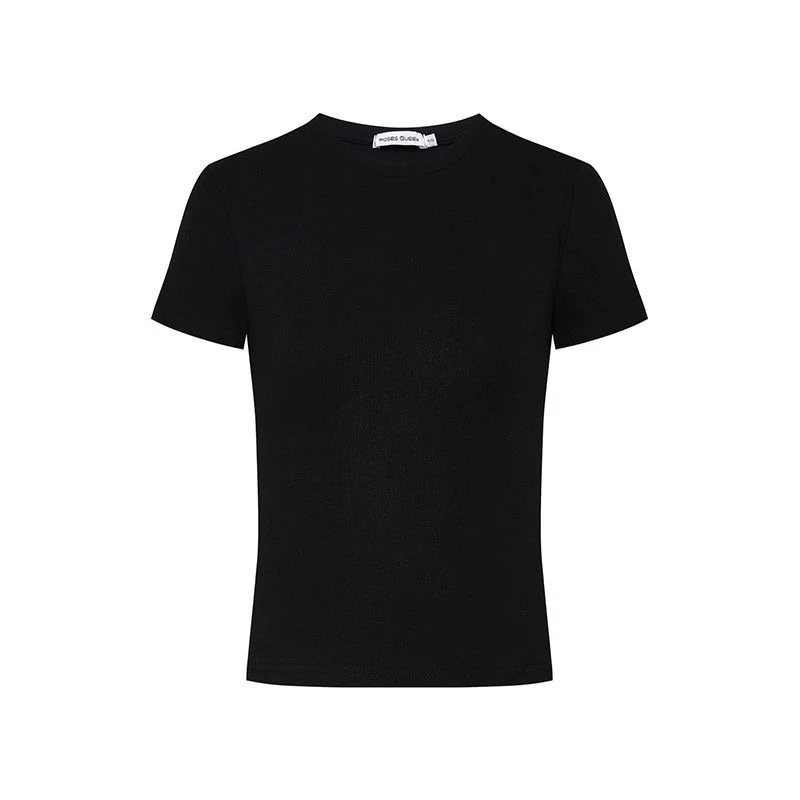 【现货+运补6-8】显身材掐腰正肩纯色T恤女夏季修身显瘦圆领上衣