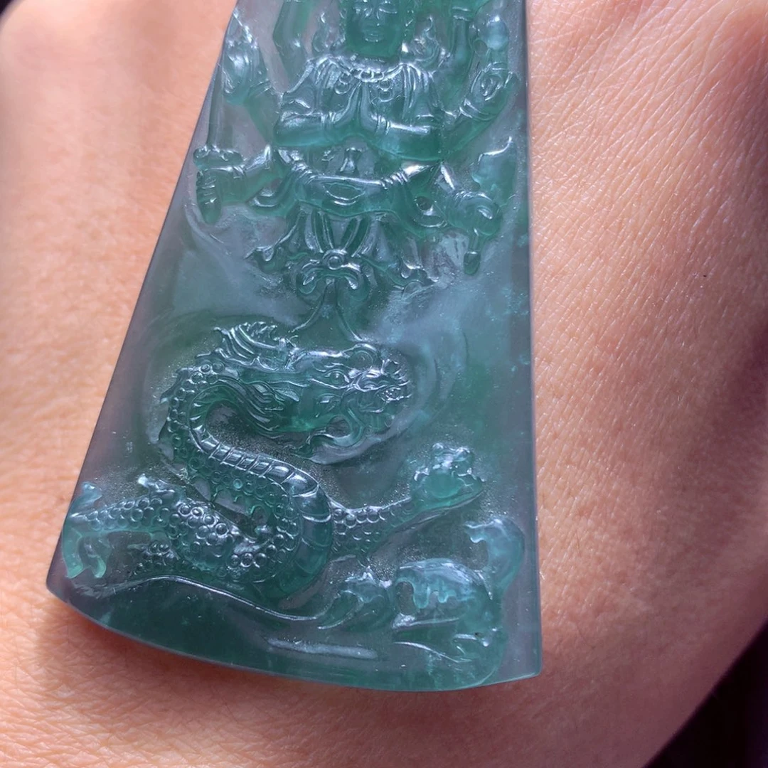 定制翡翠未镶嵌天然翡翠A货毛货挂件