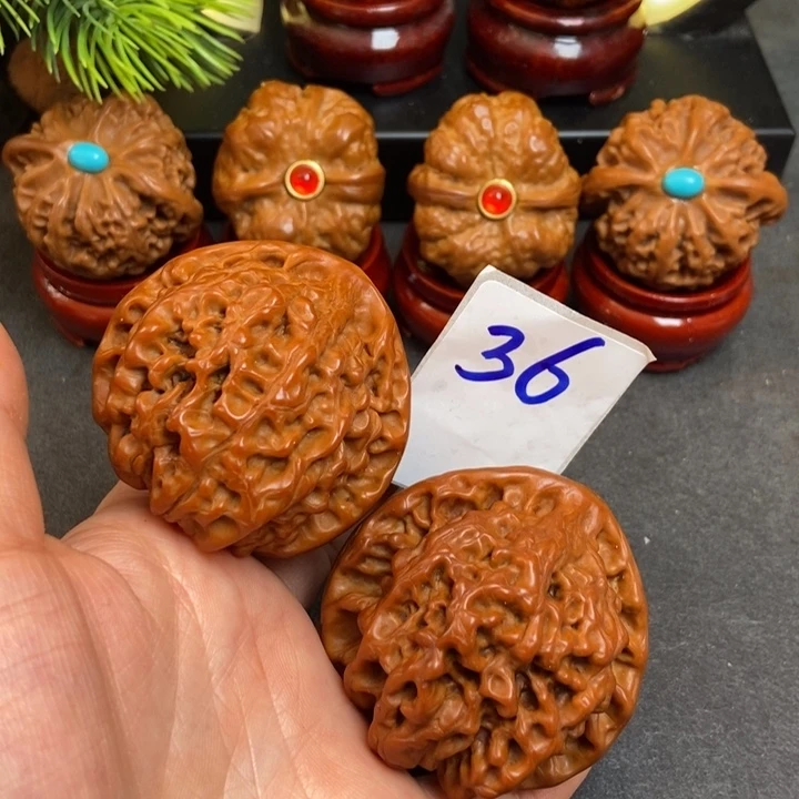 文玩核桃把件49官帽36