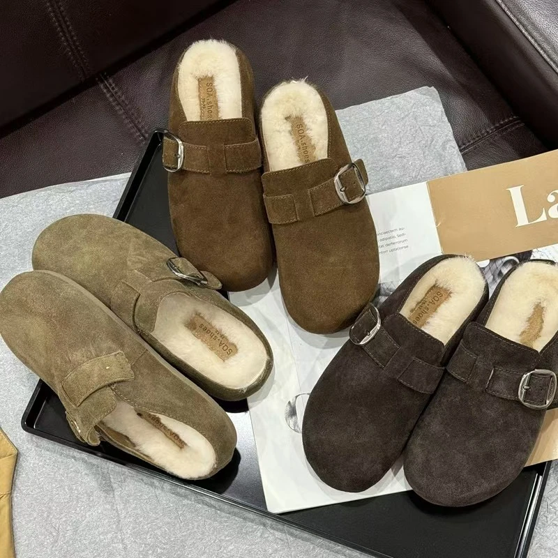 加绒加厚勃肯鞋女冬外穿时尚新款爆款保暖防滑百搭毛毛鞋S8-75-12