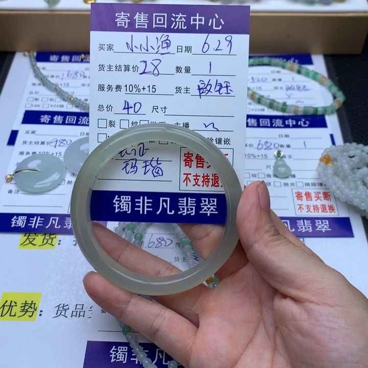 翡翠未镶嵌颈饰小**?