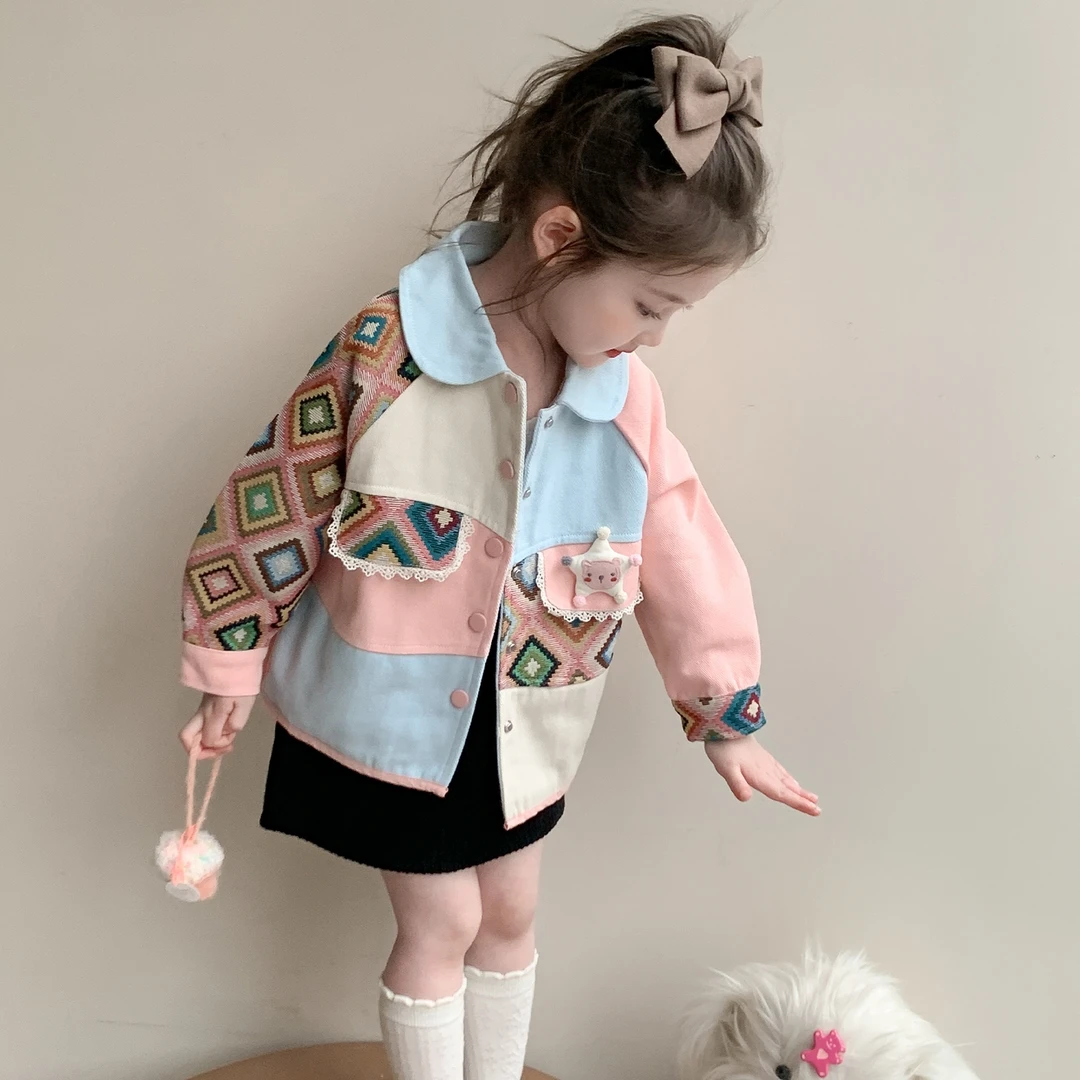 女童外套春秋款儿童韩版洋气宝宝休闲夹克2025新款女孩秋装上衣