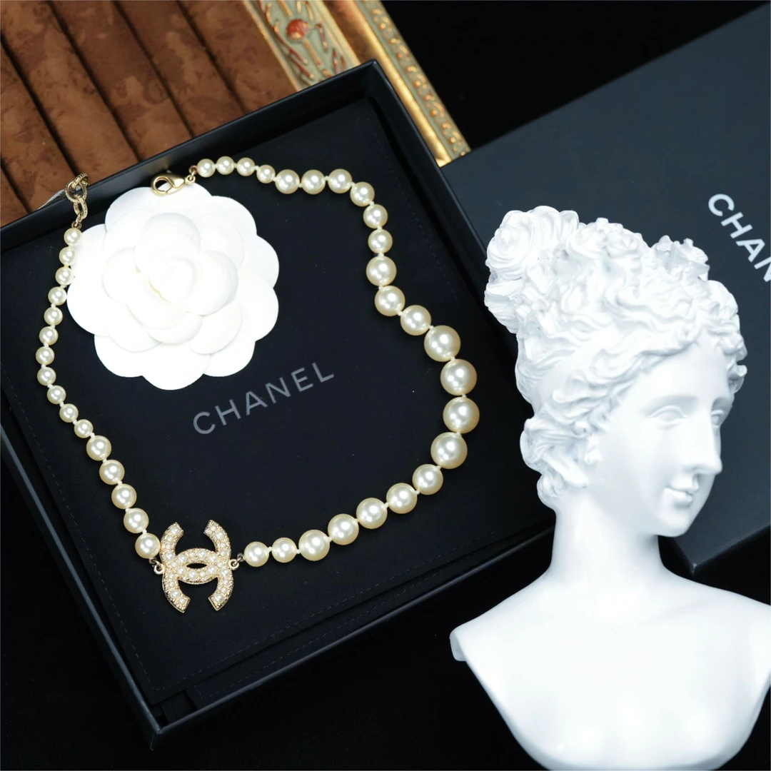 95新 Chanel/香奈儿 柚礼中古/100周年双c珍珠项链LL511196