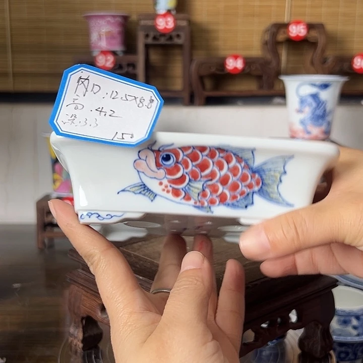 墨奈手绘陶瓷花盆