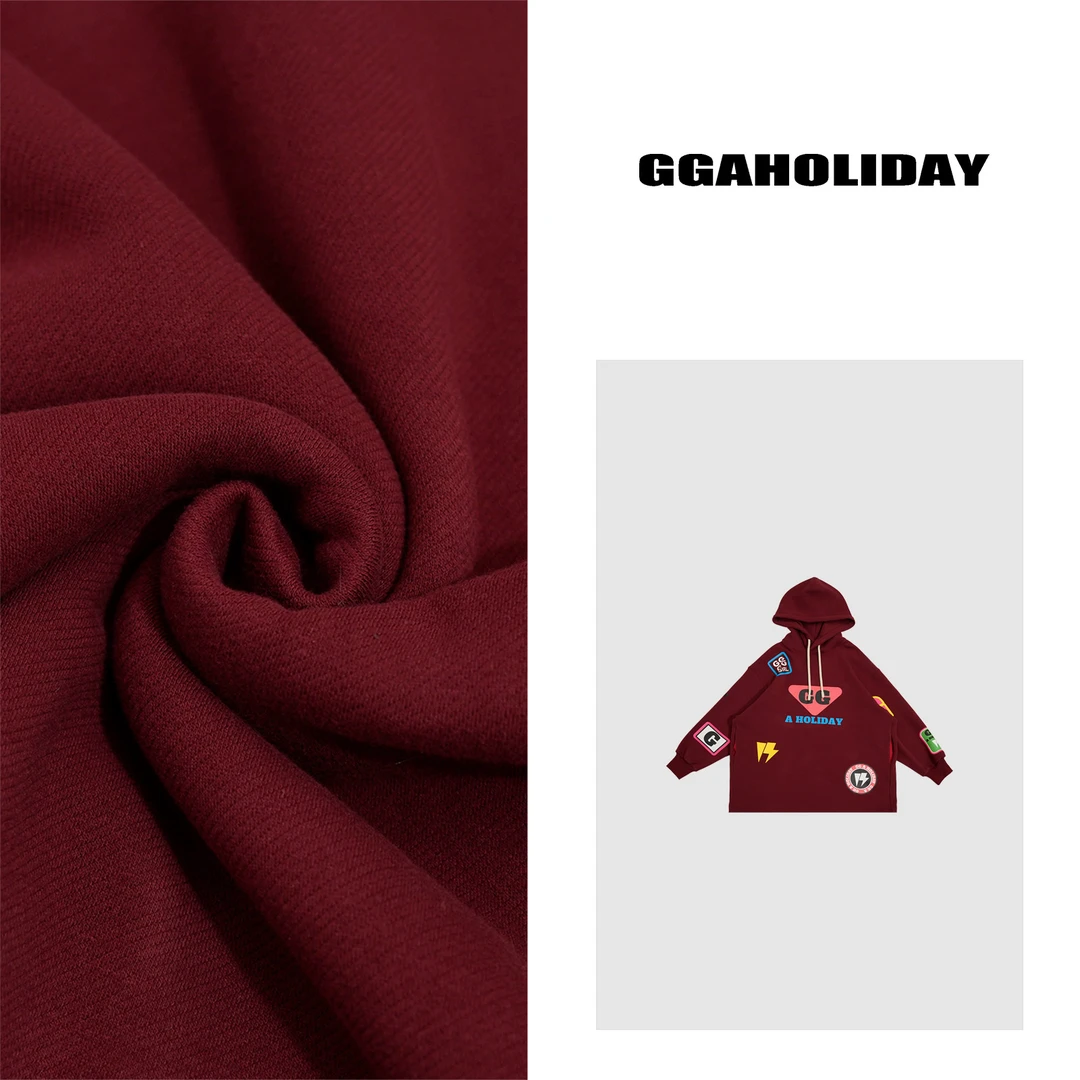 GGAHOLIDAY美式宽松休闲复古时尚潮流长袖连帽加绒卫衣-151171