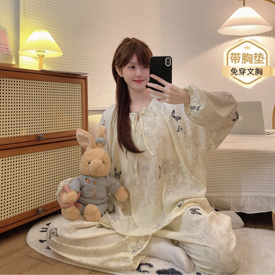 【买一宋一】大码睡衣胖MM加肥加大码200斤女长袖宽松家居服套装