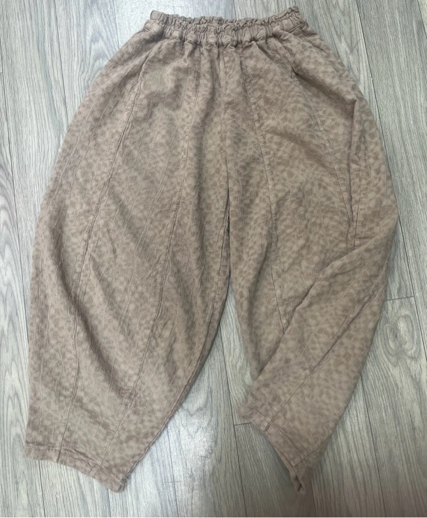 亚麻裤新款松紧腰长裤女裤时尚百搭田园风休闲裤夏季