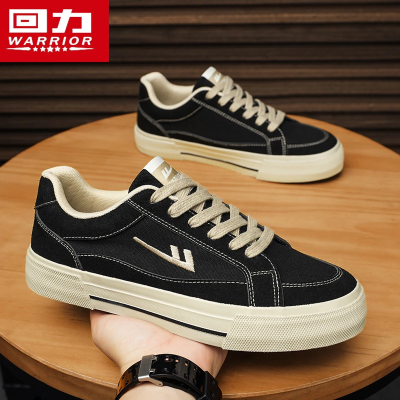 回力帆布鞋男2025新款夏季透气休闲板鞋百搭运动黑色情侣厚底潮鞋