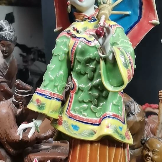 喜***女石湾陶瓷公仔摆件