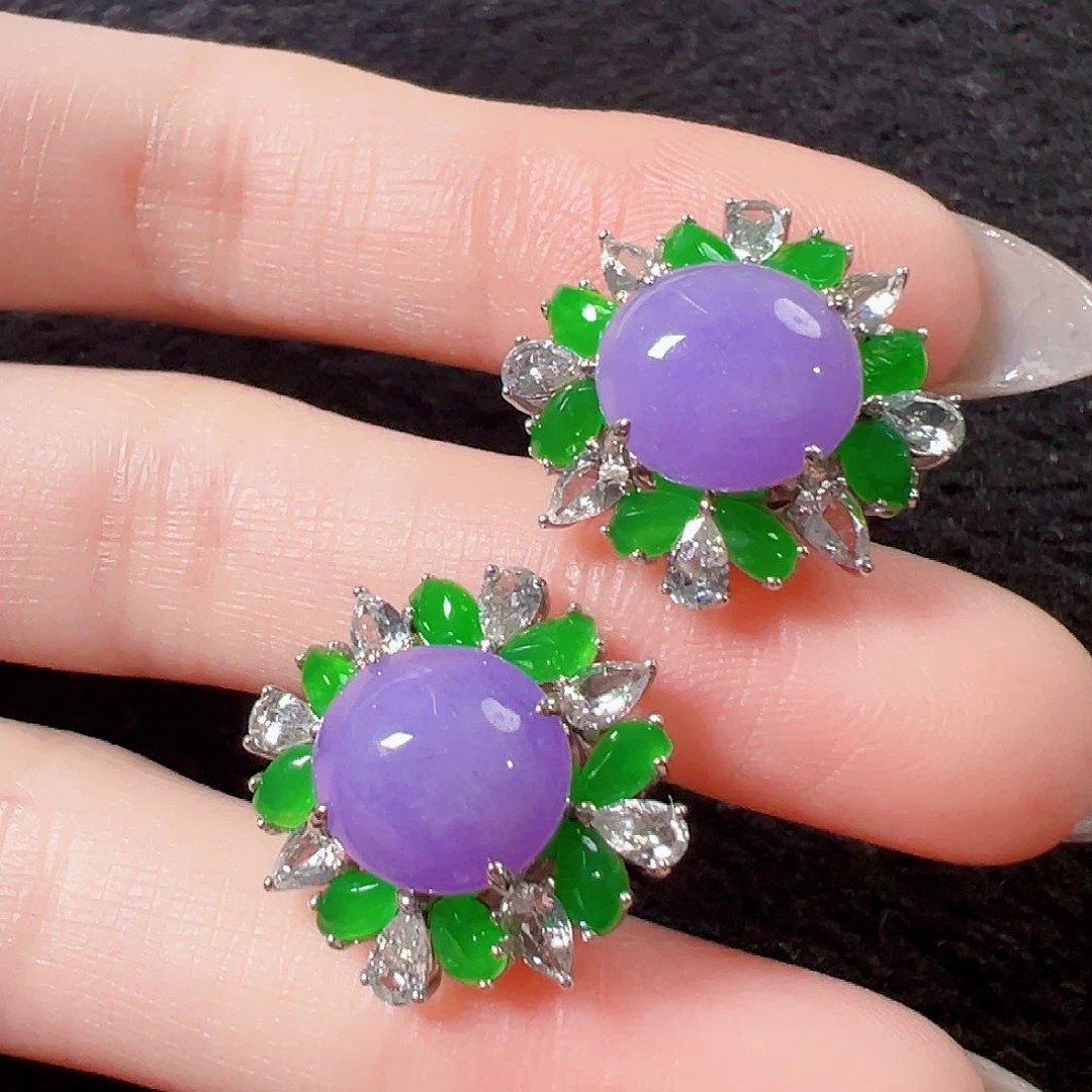 翡翠耳饰18K金镶嵌签收后24小时鉴赏期，过时不退