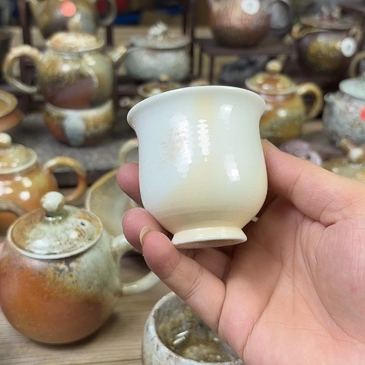 高白泥柴烧杯 柴烧柴烧福利