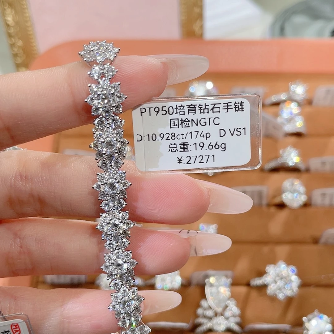 铂Pt950镶嵌实验室培育钻石