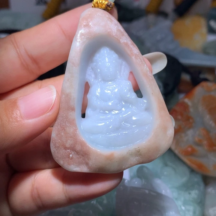 翡翠未镶嵌颈饰保真天然A货翡翠