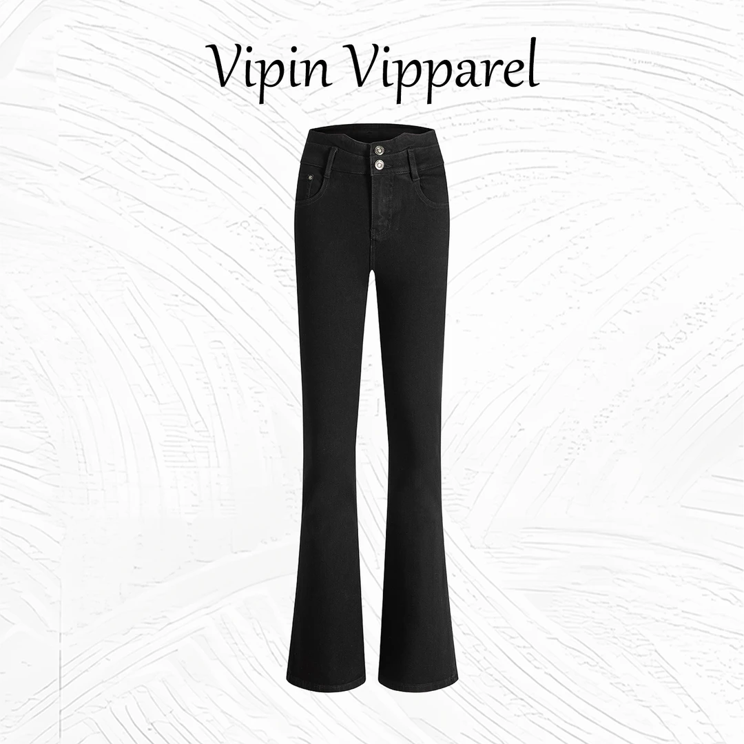 黑色微喇叭牛仔裤女春秋款2025新款显瘦显高透气四面弹力流行大牌