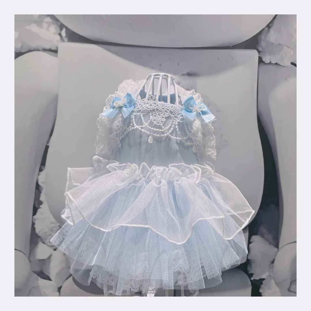 小体狗狗马尔济斯宠物夏款连衣裙蕾丝结仙女纱纱公主裙竹纤维