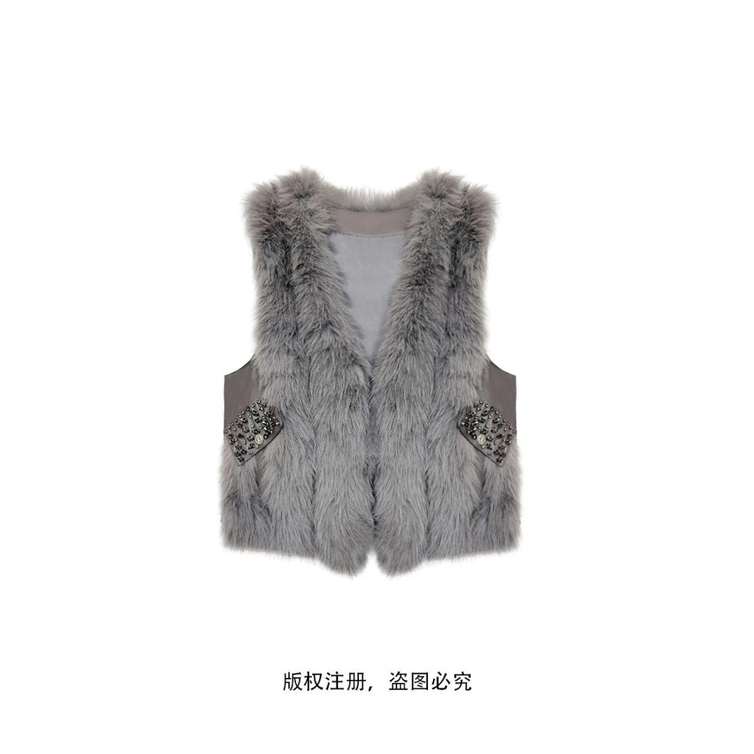 【L专属011】灰色马甲外套女洋气百搭高级感轻奢上衣25093010
