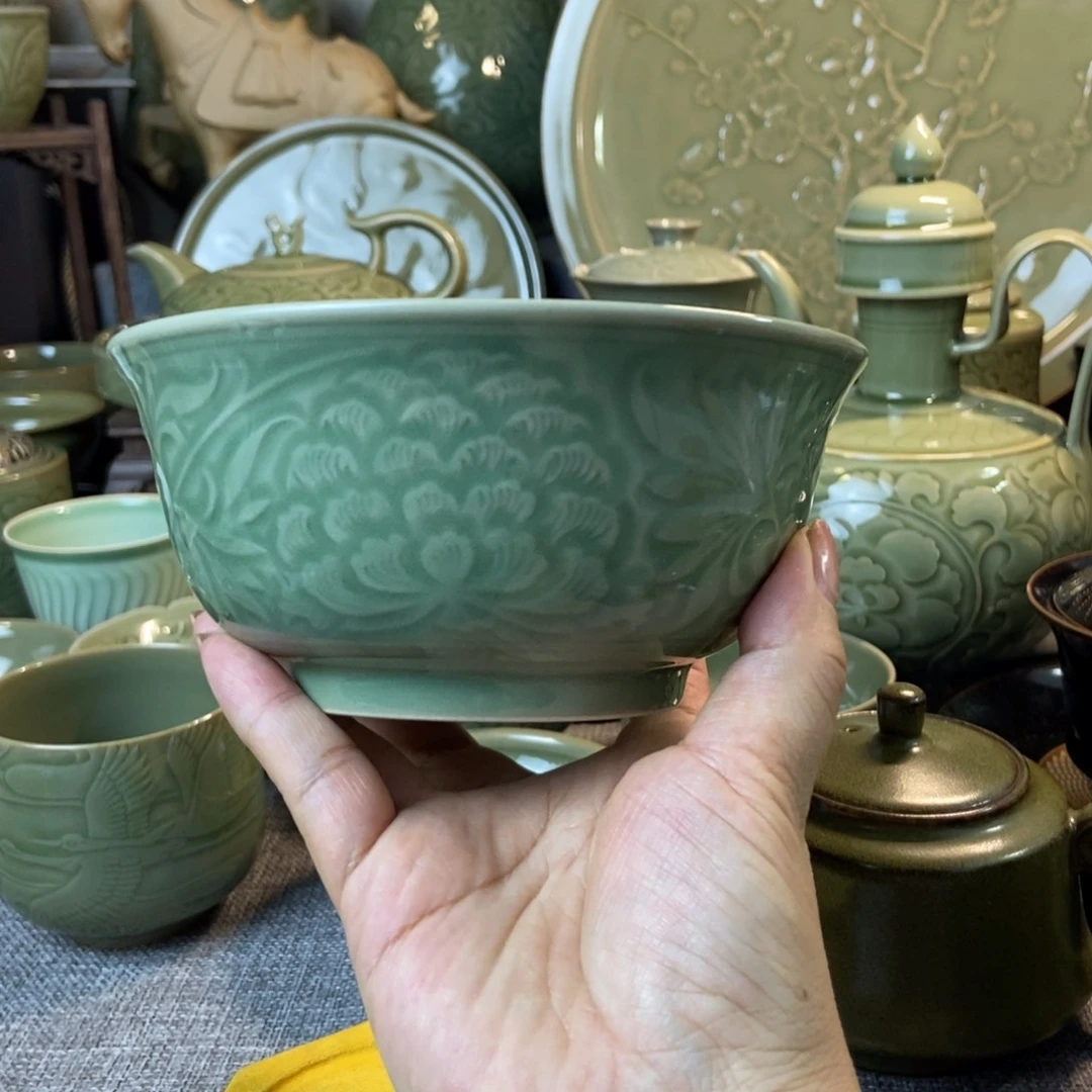 耀州窑耀州窑微瑕福利中号碗2只