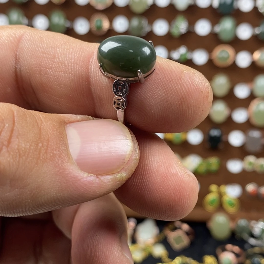 和田玉（青玉）戒指合金
