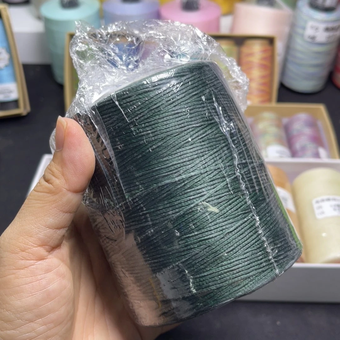 腈纶0.8扁蜡墨绿400克