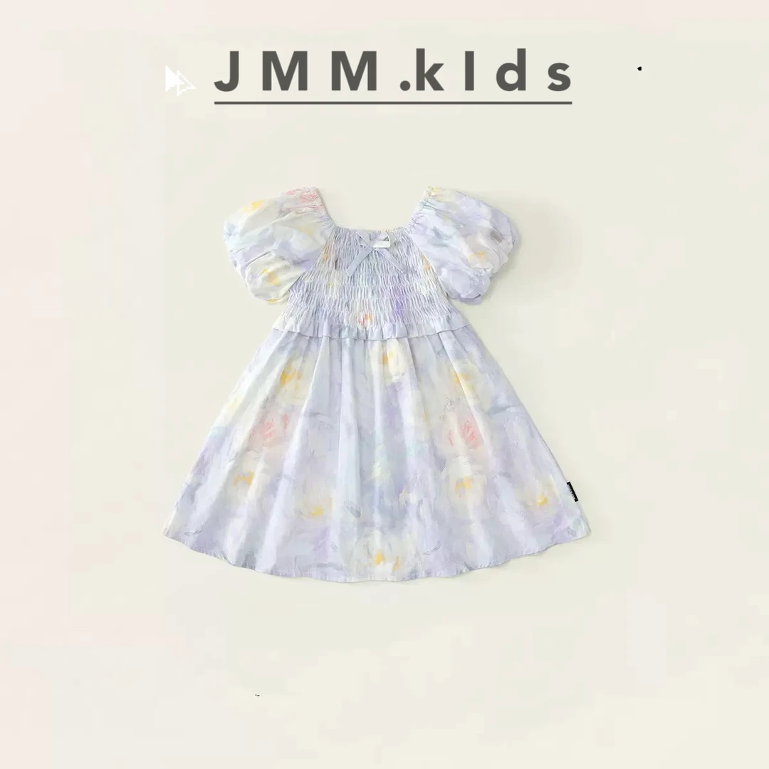 K204 连衣裙碎花女童夏季女孩A字裙女田园风宝宝夏款