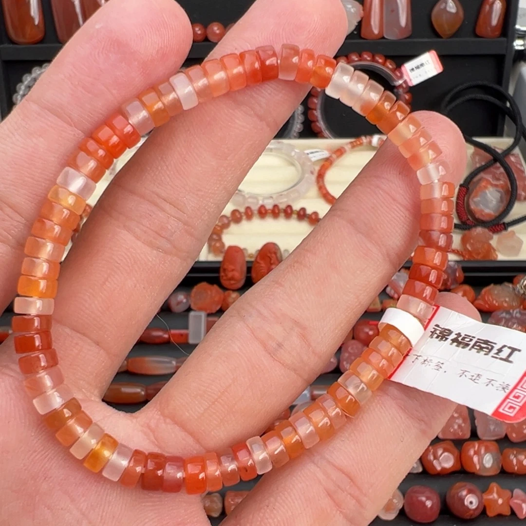 南红玛瑙未镶嵌颈饰糖果色单圈5mm+