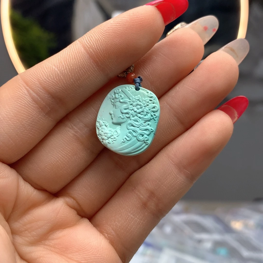 绿松石未镶嵌挂件