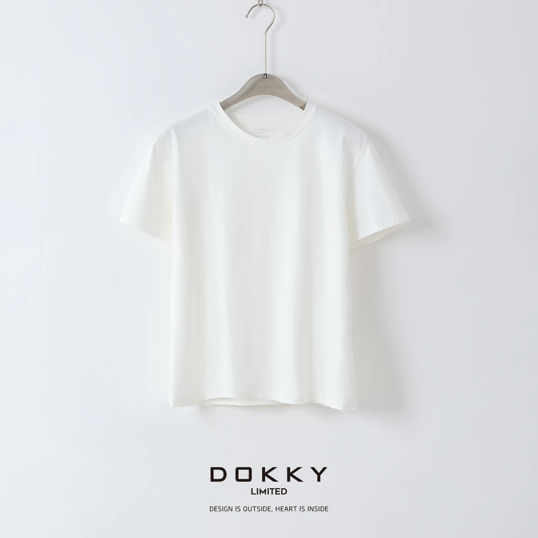 Dokky「六防小白T」定纺高支长绒棉.防泼水亲肤柔软极简T恤