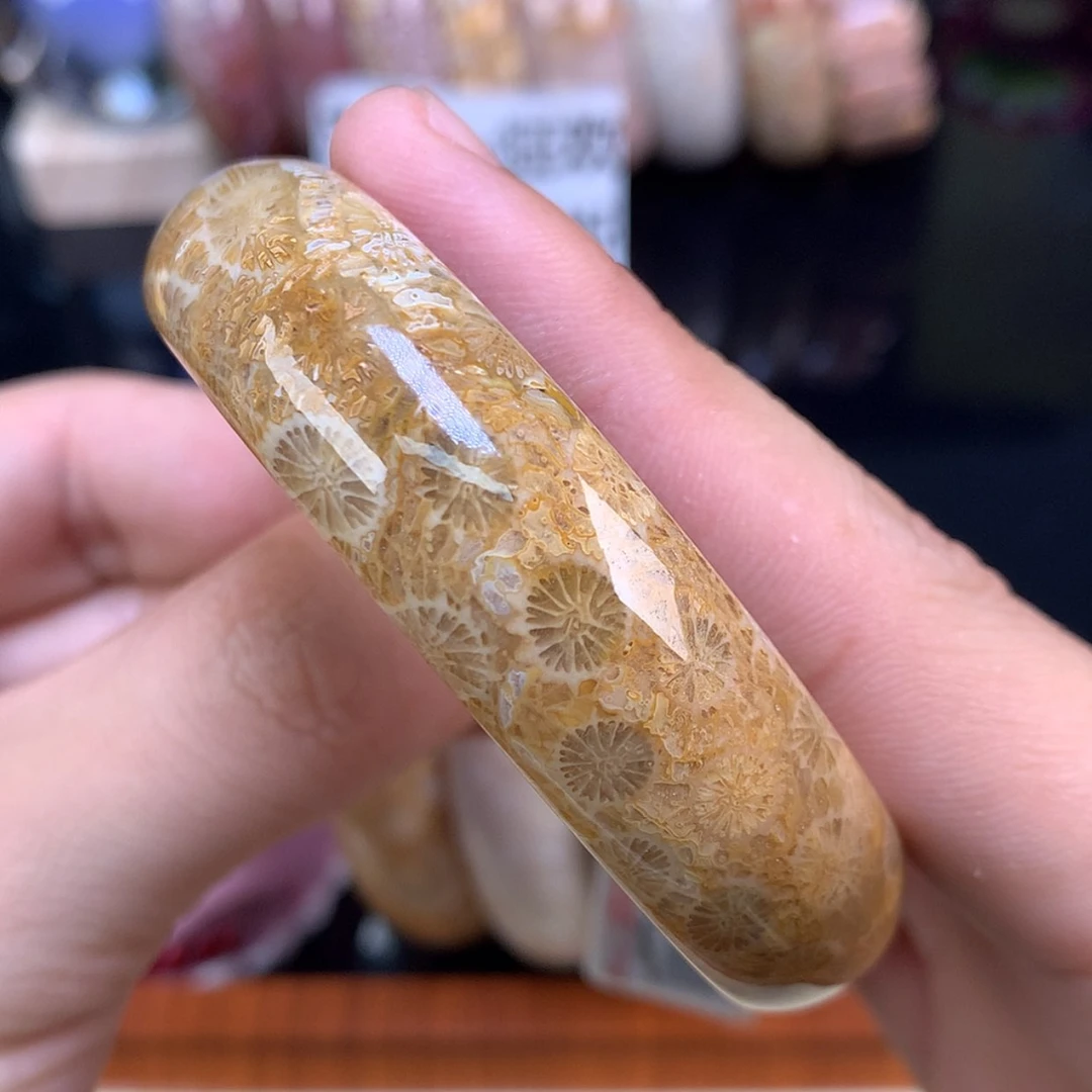 【闪购商品】颈饰未镶嵌硅化珊瑚（珊瑚玉）22号56.8圈雏菊花花