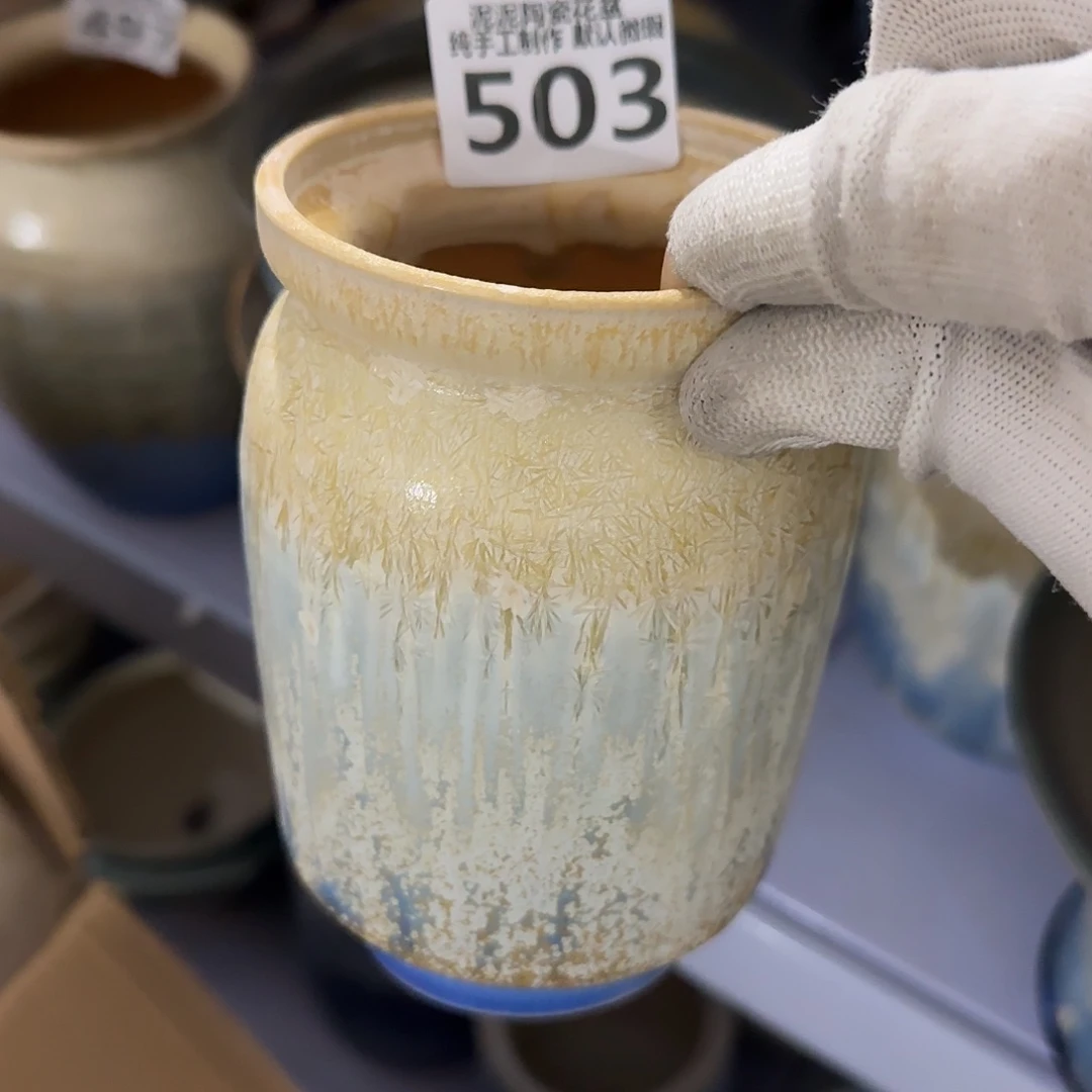 瓷片景德镇手工花盆