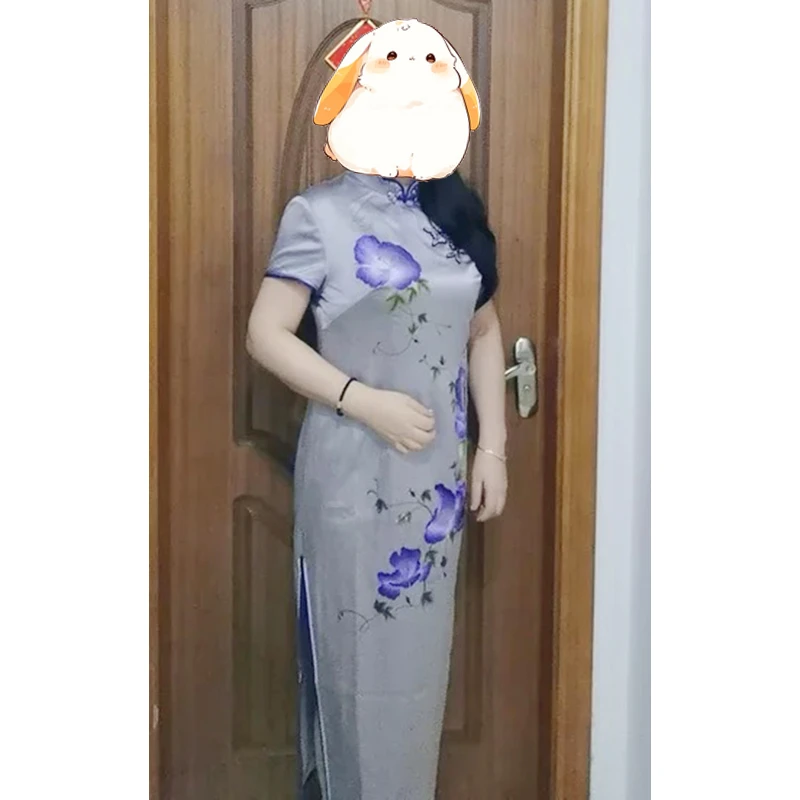 徐永良 39903【量身定制】手工苏绣旗袍桑蚕丝气质长款