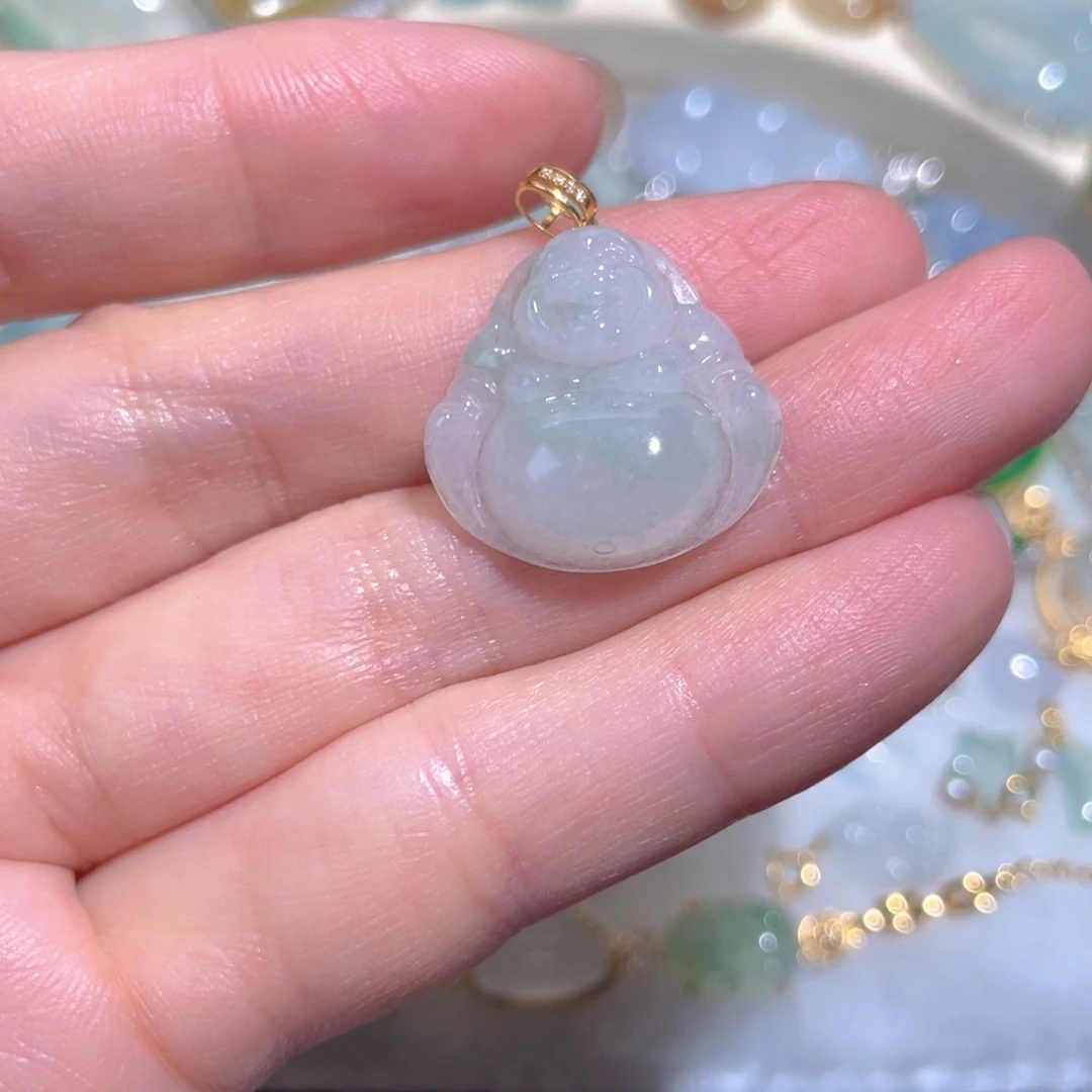 翡翠颈饰18K金镶嵌翡翠