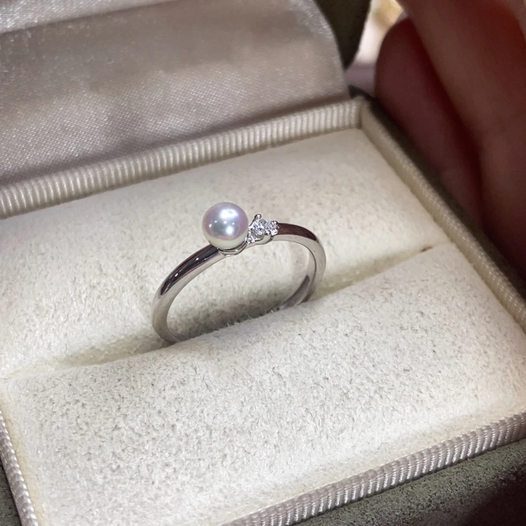 淡水珍珠戒指银S925镶嵌