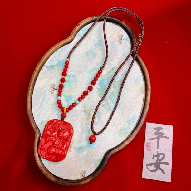 含辰砂工艺品高含量真朱砂水飞红砂九尾狐吊坠587