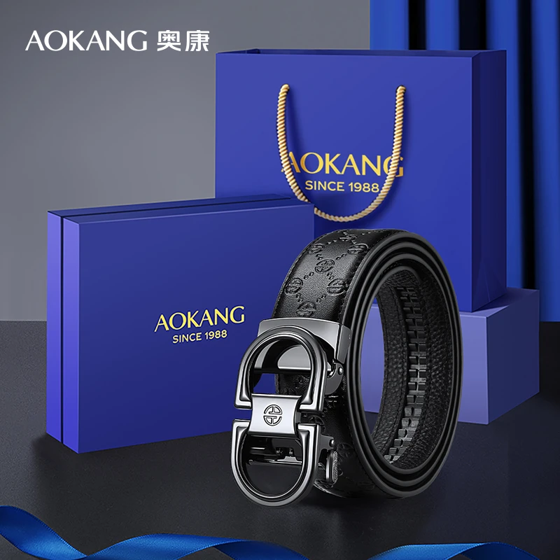 Aokang/奥康高档百搭商务潮流腰带男款男式爆款2025新款皮带男士