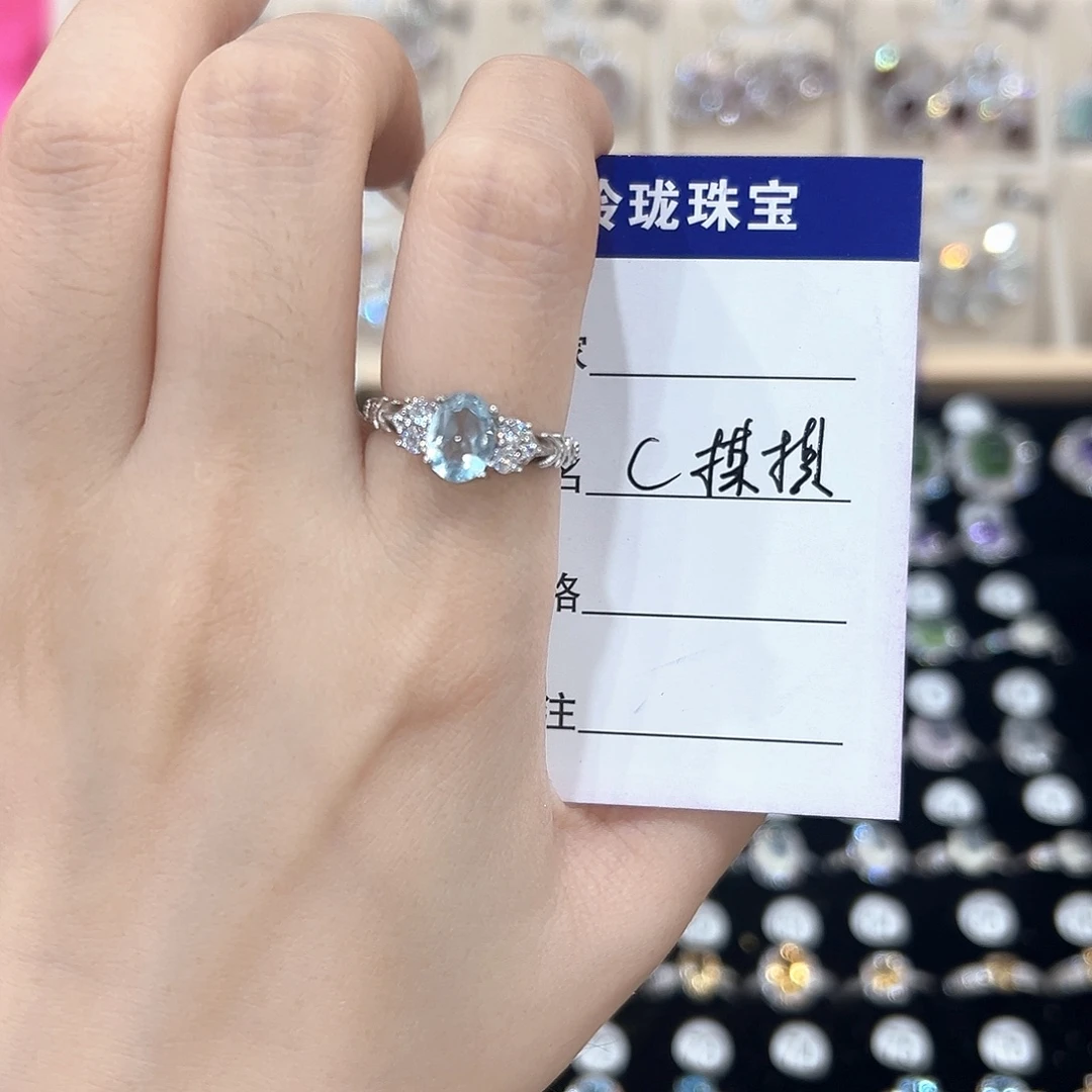 C***棋芙蓉石戒指银S925镶嵌