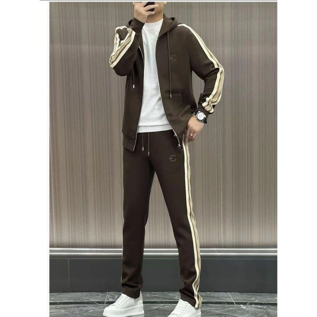 HKYC2025新款长袖男士休闲运动套装时尚潮流百搭卫衣卫裤两件套