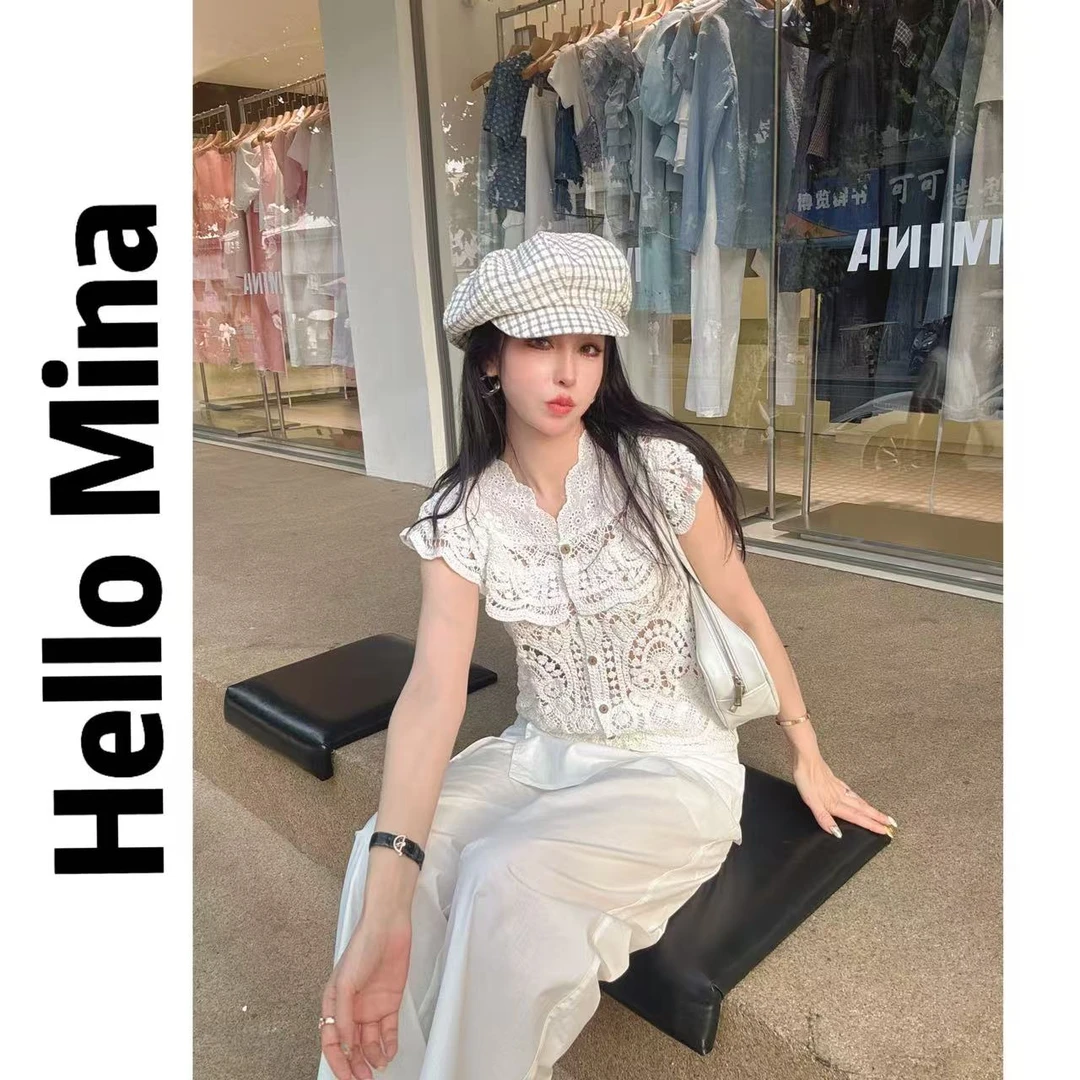 1838东大门镂空百搭小衫