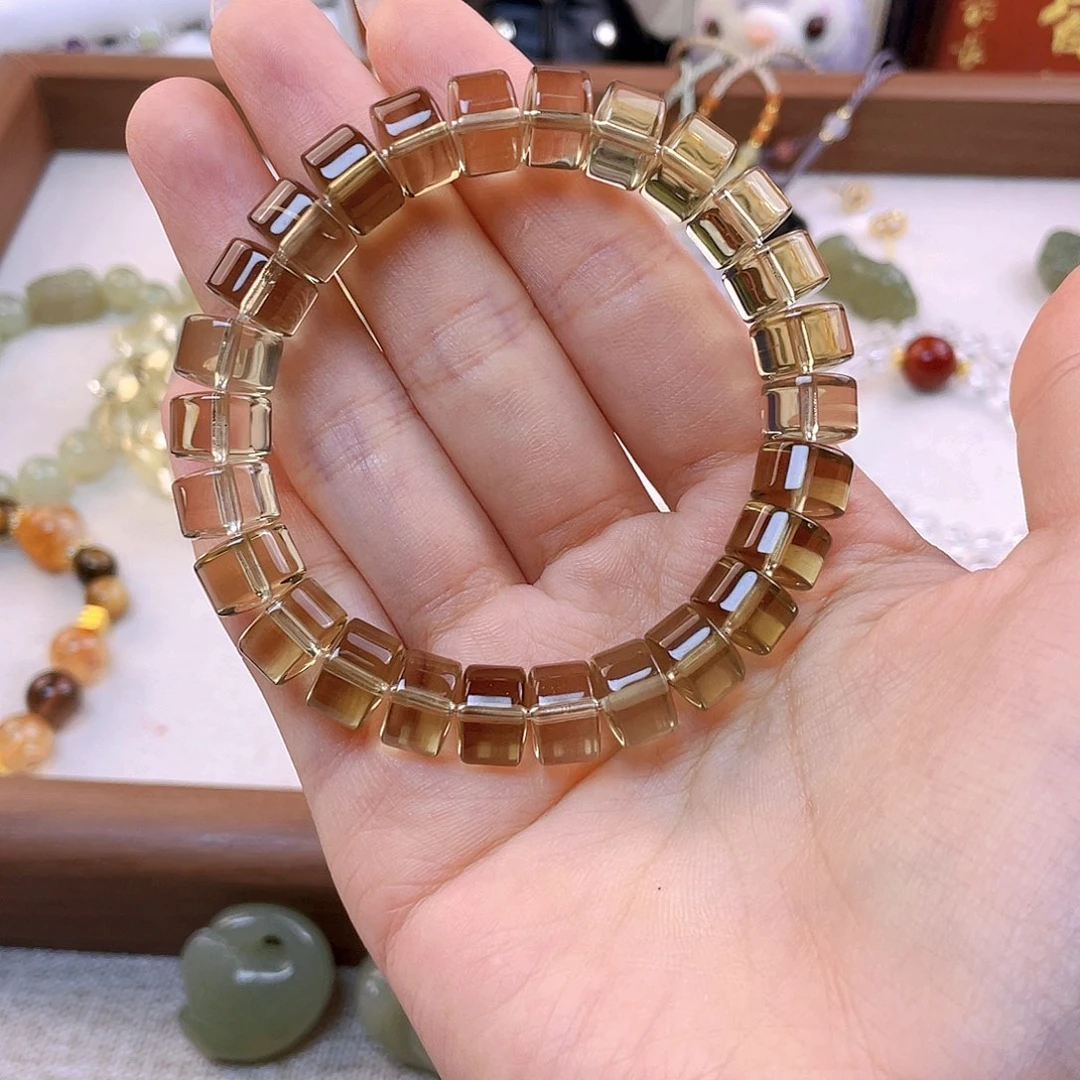 笙***晓银S925镶嵌手串黄晶