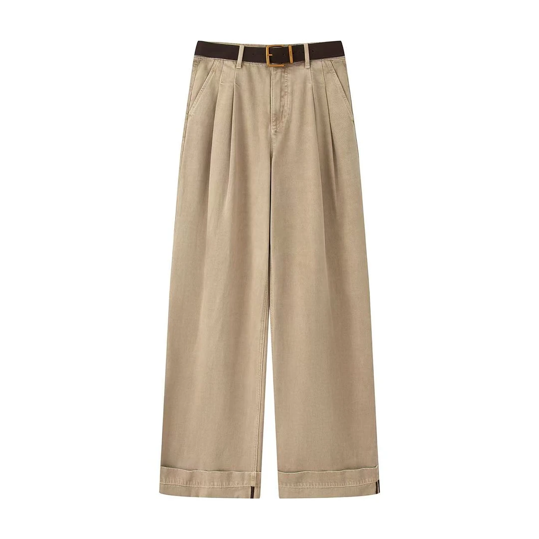 艾家同款2025初秋新款高腰百搭直筒显瘦休闲牛仔裤-3028