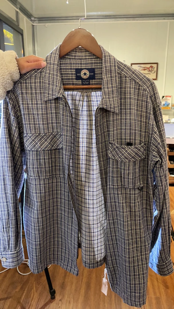 复古蓝白格子外胎