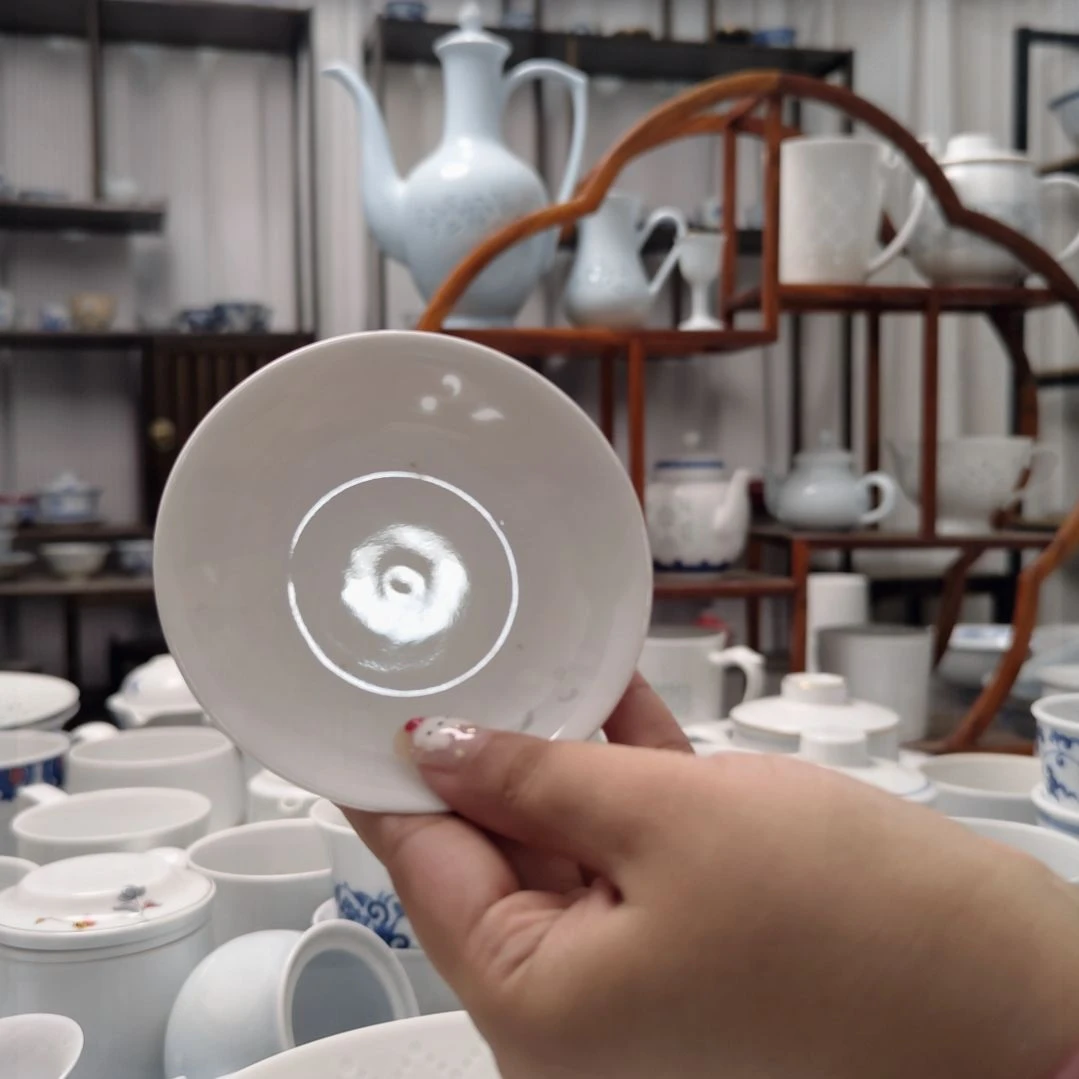 瓷玉牡丹味碟十只装